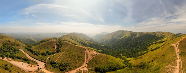 Aerial view of Beautiful natural scenery mountain in south india