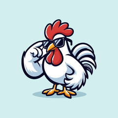 cute retro cartoon chicken mascot. Chicken Logo Cartoon Character. A funny Cartoon Rooster chicken