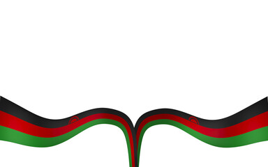 Malawi flag element design national independence day banner ribbon png
