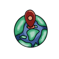 Vector world map with pointers