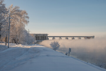 Hydroelectric Power Plant. Town of Uglich, Russia.