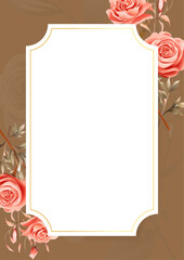 Pink white and brown modern trendy vector design frame