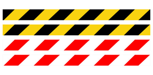 Yellow and black. 2nd Red and White barricade tape. vector Isolated