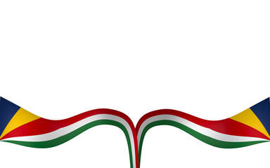 Seychelles flag element design national independence day banner ribbon png
