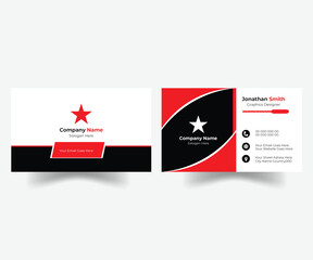 Obraz na płótnie Canvas Professional business card design templates, Abstract red business card template, New corporate business card template, Personal business card template, Modern red and black business card design