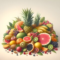 Fresh and Colorful Tropical Fruits