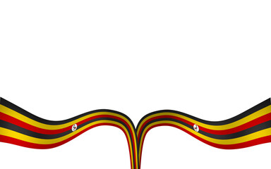 Uganda flag element design national independence day banner ribbon png
