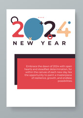 Colorful colourful vector colorful and interconnected new year 2024 design greeting card