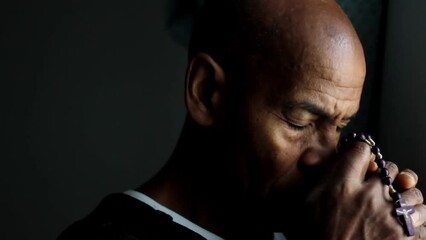 praying to god with hands together on white background with people stock video stock footage - Powered by Adobe