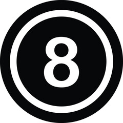 Rounded filled 8 Ball Icon