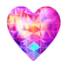 Naklejka na ściany i meble Colorful crystal heart isolated on white background. Vector illustration. polygonal hearts