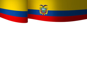 Fototapeta premium Ecuador flag element design national independence day banner ribbon png 
