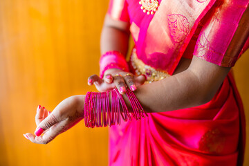 Indian bride's traditional wedding outfit