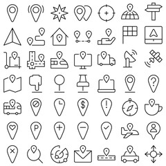Vector of Location Icon Set. Perfect for user interface, new application.
