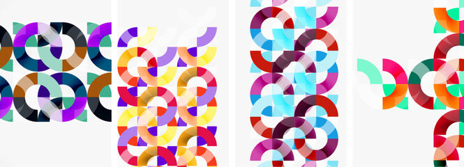 Set of round lines and circles poster backgrounds. Vector illustration For Wallpaper, Banner, Background, Card, Book Illustration, landing page