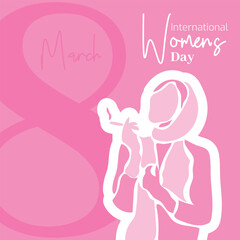 Vector flat design international womens day illustration