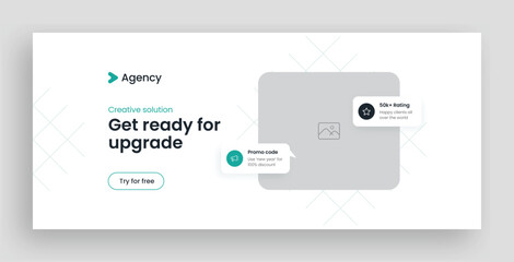 Digital marketing social media web banner and facebook cover design template