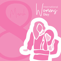 Vector flat design international womens day illustration