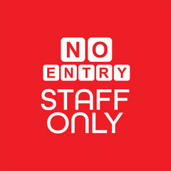 No entry sign on white background