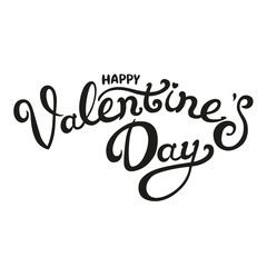 Vector handwriting lettering by Happy Valentine day. Background with love typography. Text for card
