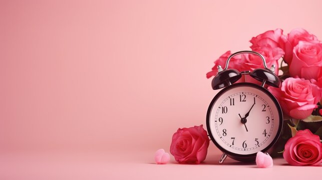 Romantic Wake Up Call Valentine S Day on pink Background
