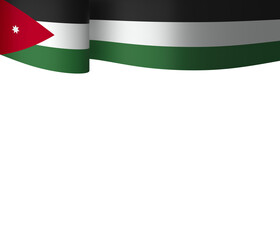Jordan flag element design national independence day banner ribbon png
