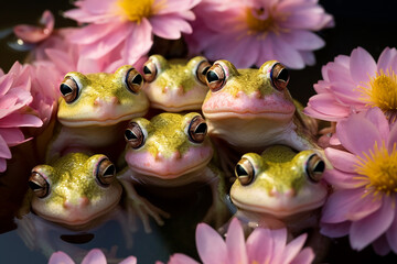 frog on a flower