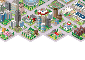 街並みの立体図. 都市の景観. 