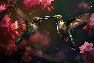 hummingbird and flower