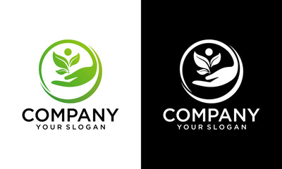 Creative Wellness people health logo vector illustration. Health and Wellness logo design for Hospital, clinica and herbal medicens, Pharmacetuical logo design