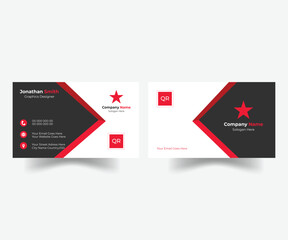 modern design template, Business card template, Creative modern professional black and red corporate business card template, Professional clean modern stylish business card template free vector