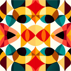 Bauhaus geometric pattern background. Abstract bauhaus style wallpaper. Colorful Bauhaus mosaic design pattern. Modern bauhaus mural print. Scandinavian minimalistic decorative ornament pattern.