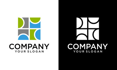 Creative Letter P puzzle logo icon vector template. Abstract letter P puzzle pieces colorful vector logo design. Suitable for business, education, game, sticker and template