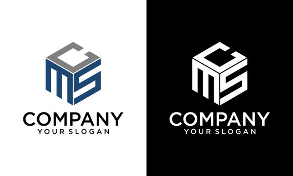 Creative letter MCS logo template. hexagon logo