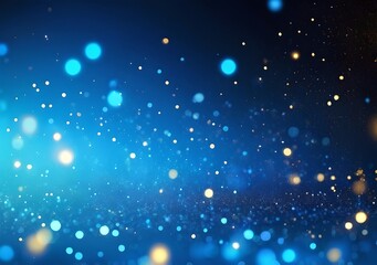Fototapeta premium blue and golden particle on dark background