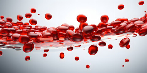 Flowing Red Blood Cells. Human Blood Background