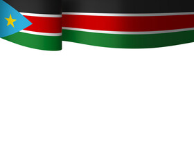 South Sudan flag element design national independence day banner ribbon png
