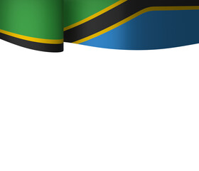 Tanzania flag element design national independence day banner ribbon png
