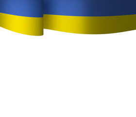 Ukraine flag element design national independence day banner ribbon png
