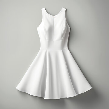 Chic mockup of a White Dress isolated on a grey backdrop