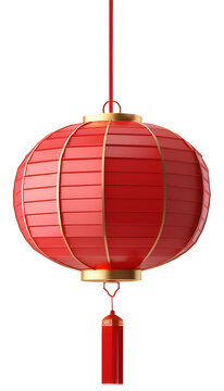 chinese red lantern on a white background
