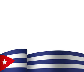 Cuba flag element design national independence day banner ribbon png
