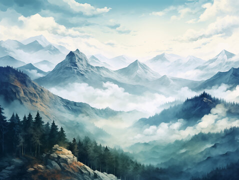 The watercolor paintings of the winter mist covering the mountains are mesmerizing in their beauty.