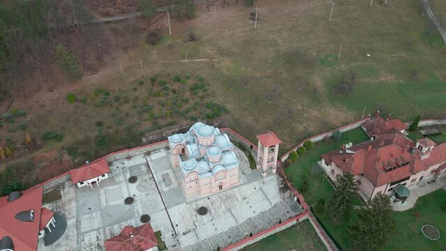 Monastery Celije, day drone shot