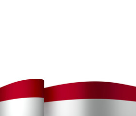 Indonesia flag element design national independence day banner ribbon png
