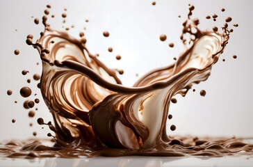 chocolate splash isolated on white
