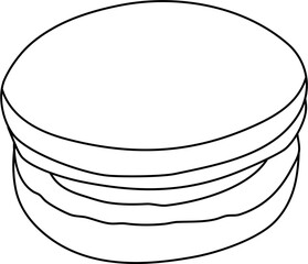 Macaroon Outline Vector Illustration