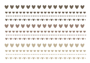 茶色のハートのラインセット