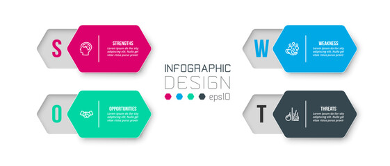 Business concept infographic template with swot analysis.
