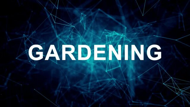 Animated futuristic texts about Lawn Care, landscaping and gardening services